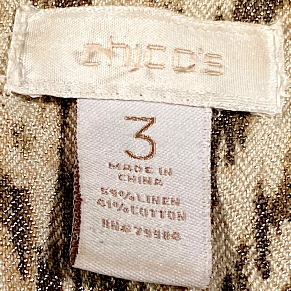 Chicos Jacket Womens 3 US XL Beige Brown Inkat Utility Relaxed Safari Lagenlook - Picture 3 of 16